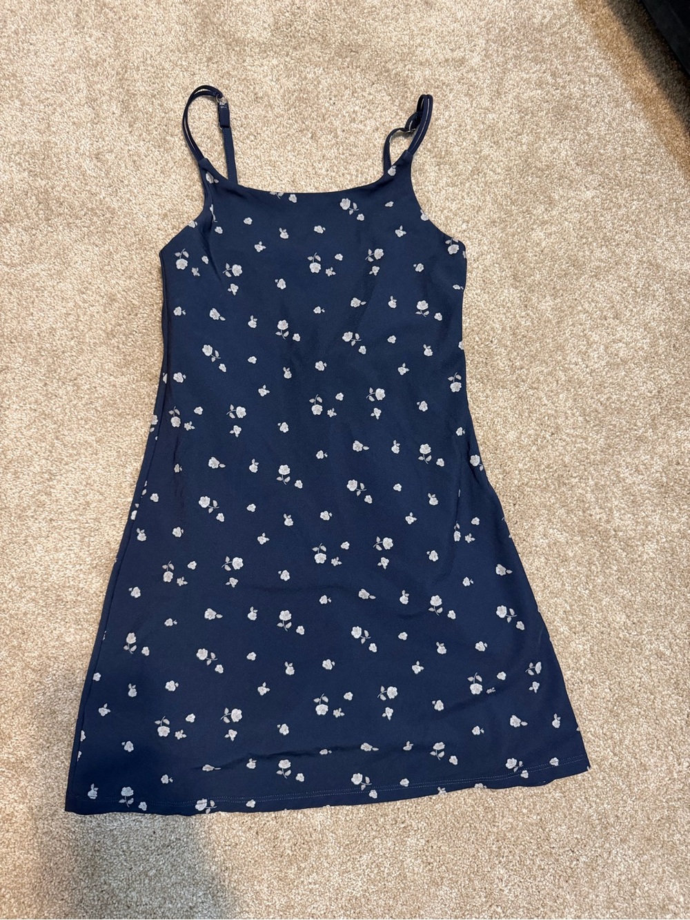 abercrombie kids Navy Dress with Small White Floral Print